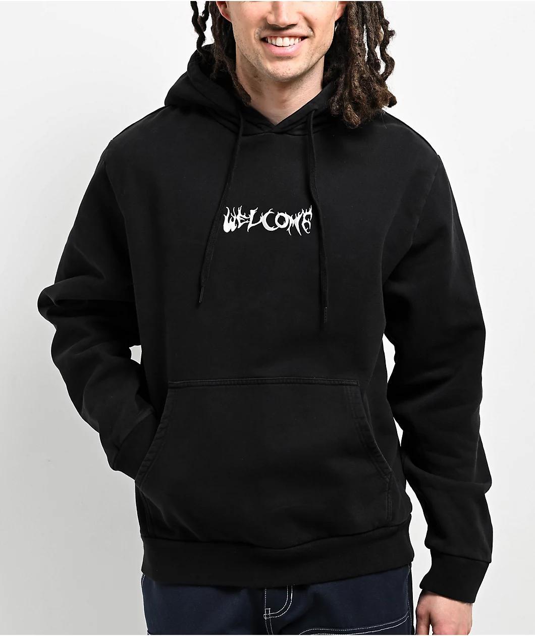 Welcome Light And Easy Black Pigment Dye Hoodie Product Image