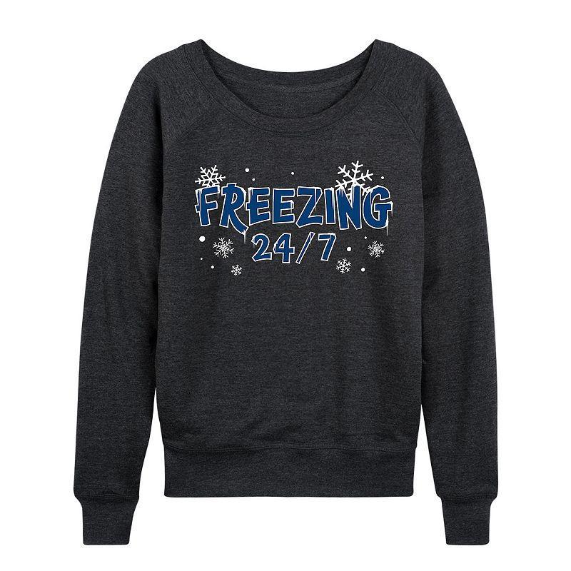 Womens Freezing 24/7 Lightweight French Terry Sweatshirt, Girls Heather Grey Product Image