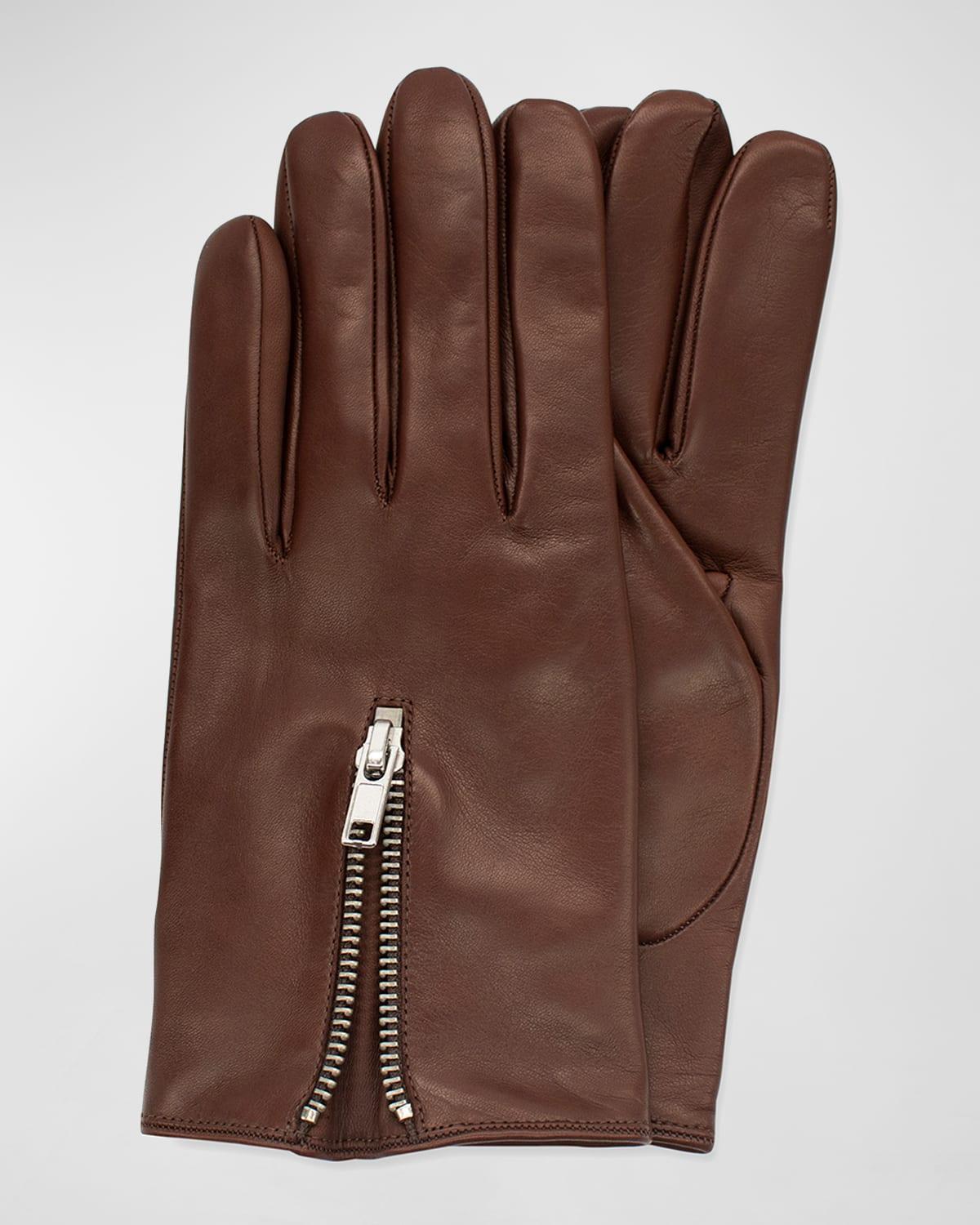 Mens Napa Leather Gloves with Zipper Product Image