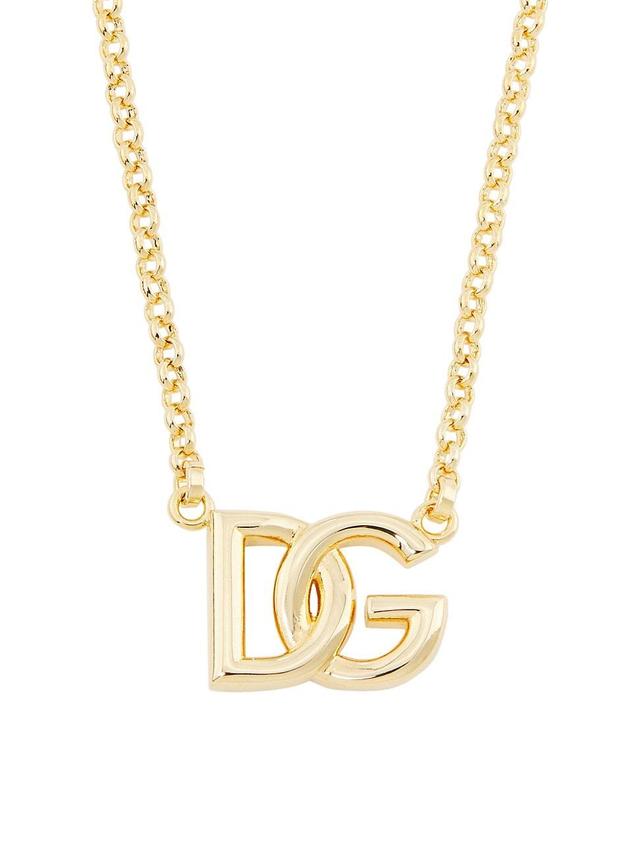 Mens Brass Logo Chain Necklace Product Image