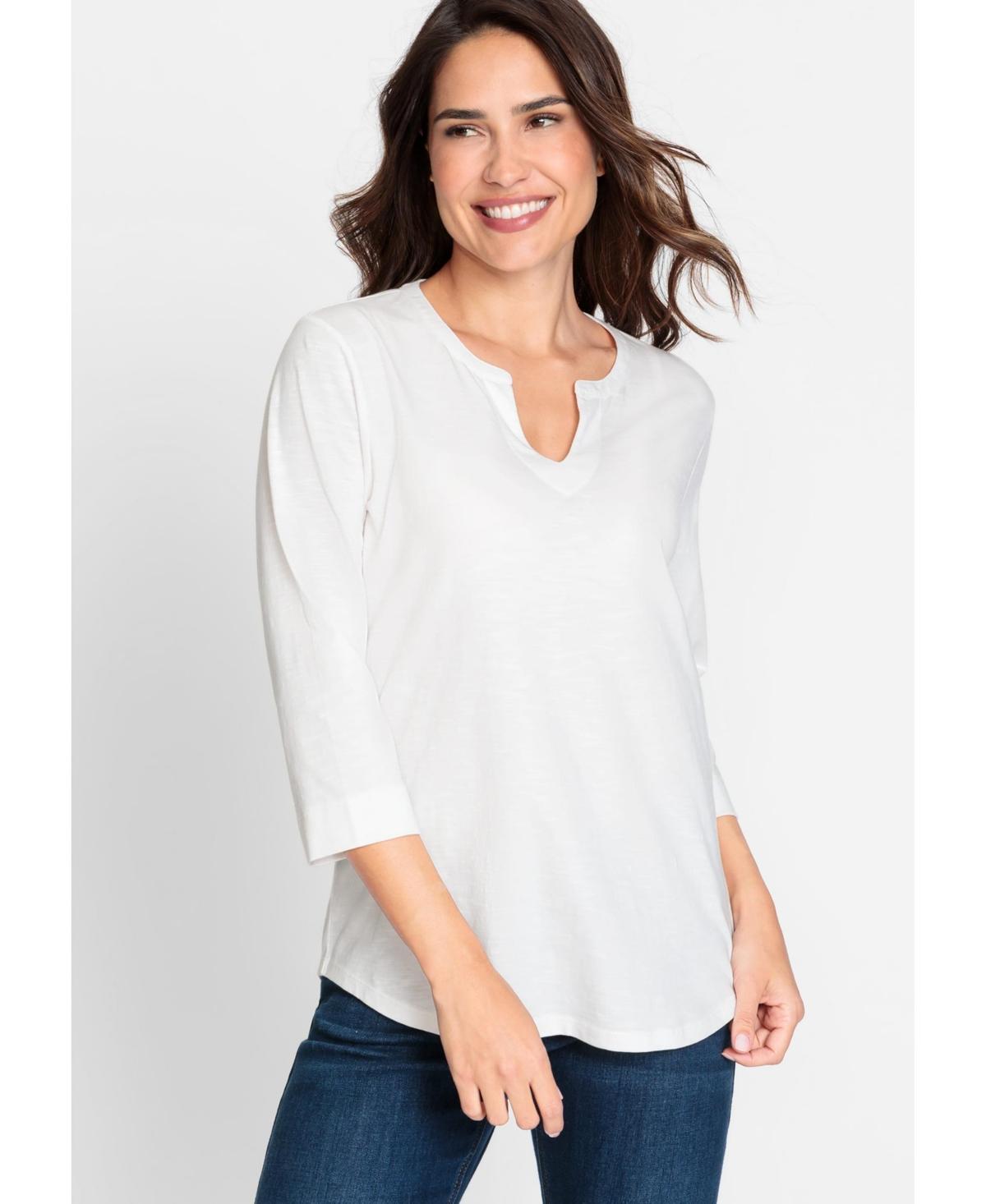 Olsen Womens 100% Cotton 3/4 Sleeve Tunic Tee product image