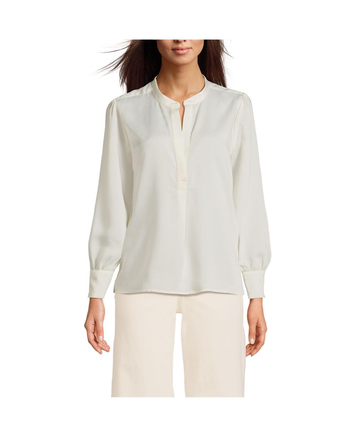 Womens Lands End Satin Popover Shirt Product Image