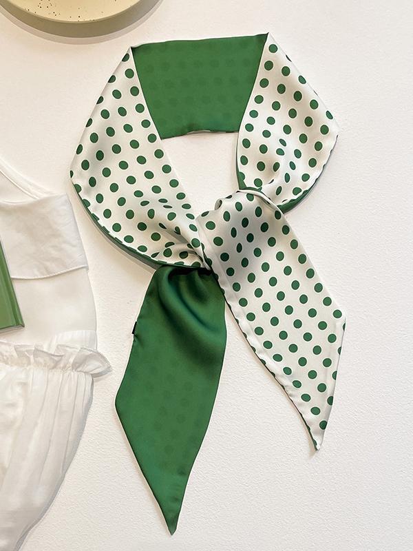 Urban Silk Imitation Polka-Dot Printed Green Scarf Product Image