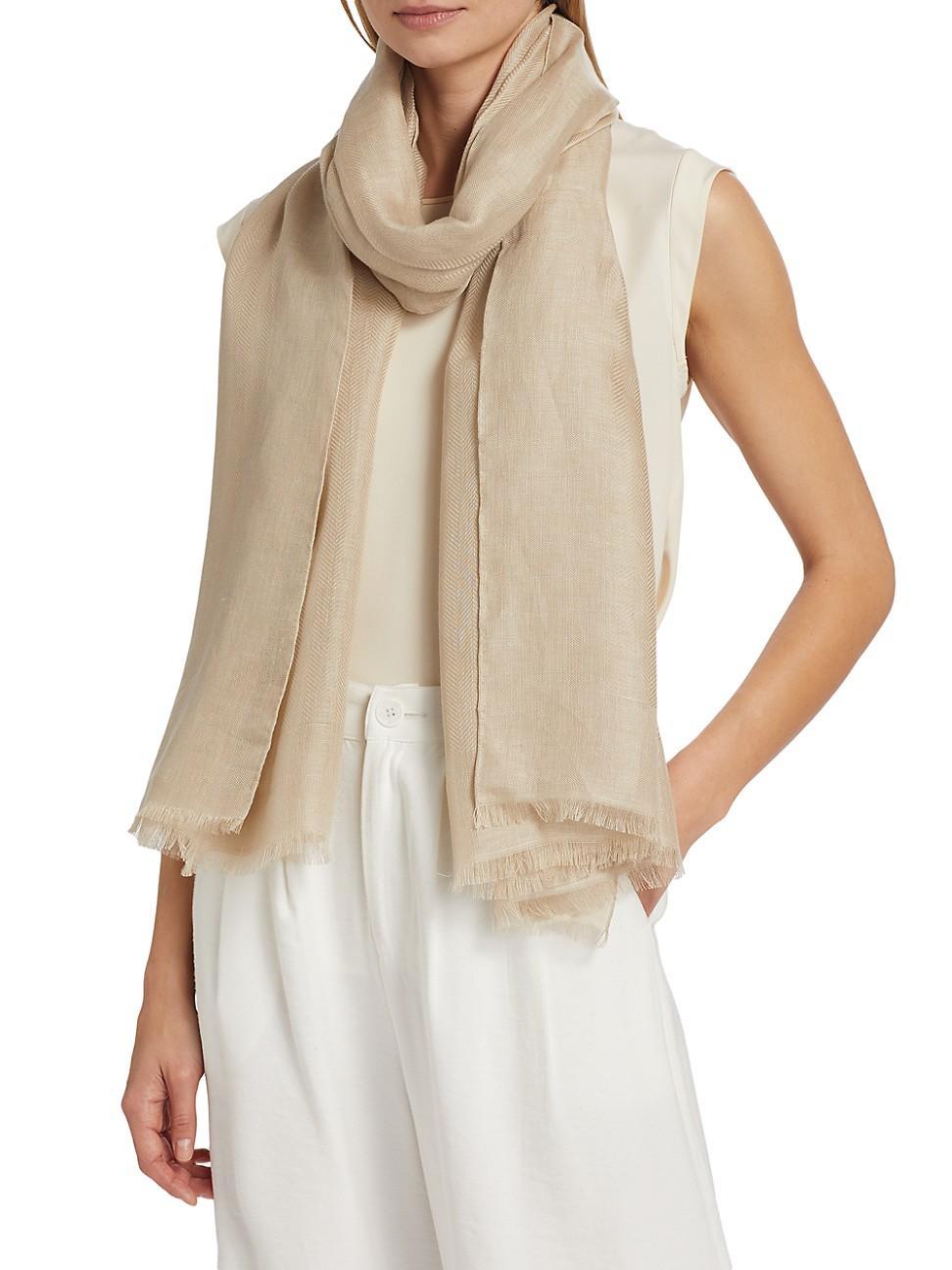 Womens Herringbone Linen-Silk Stole Product Image