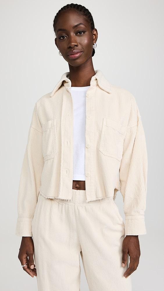 Les Tien Coopa Oversized Crop Button Up Top | Shopbop Product Image