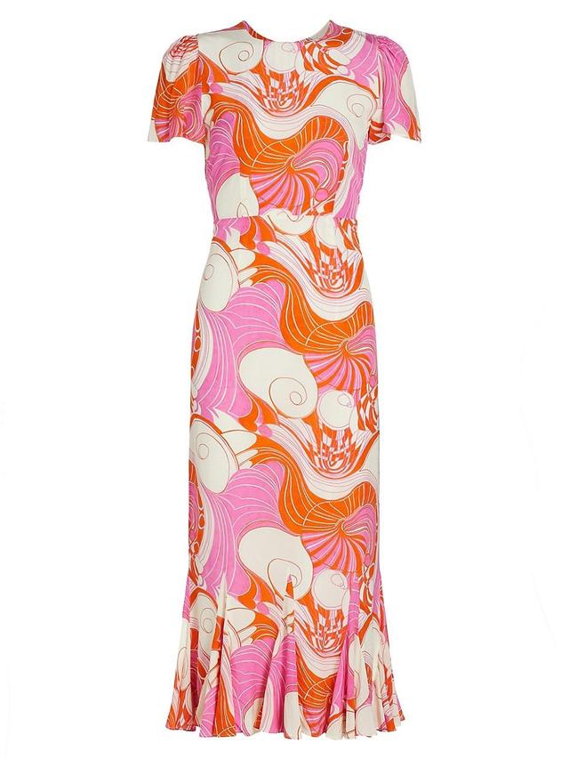 Womens Lulani Printed Midi-Dress Product Image