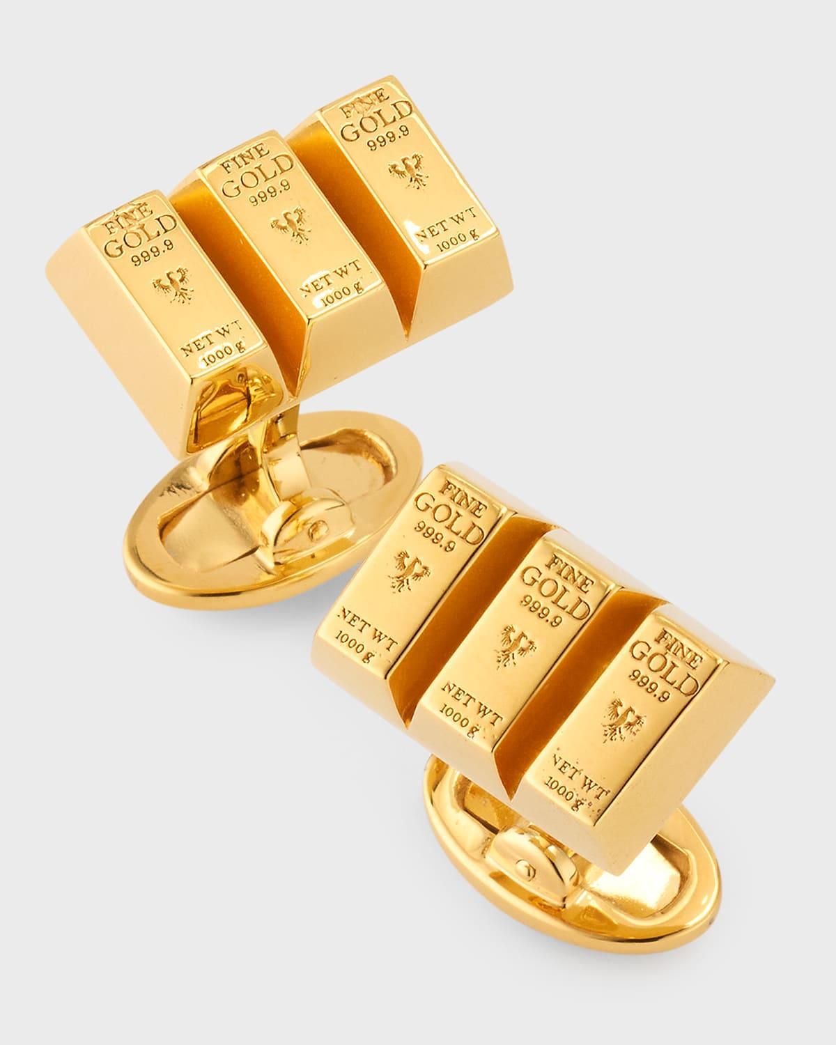 Mens 18K Gold Vermeil Bullion Bar Cufflinks Product Image