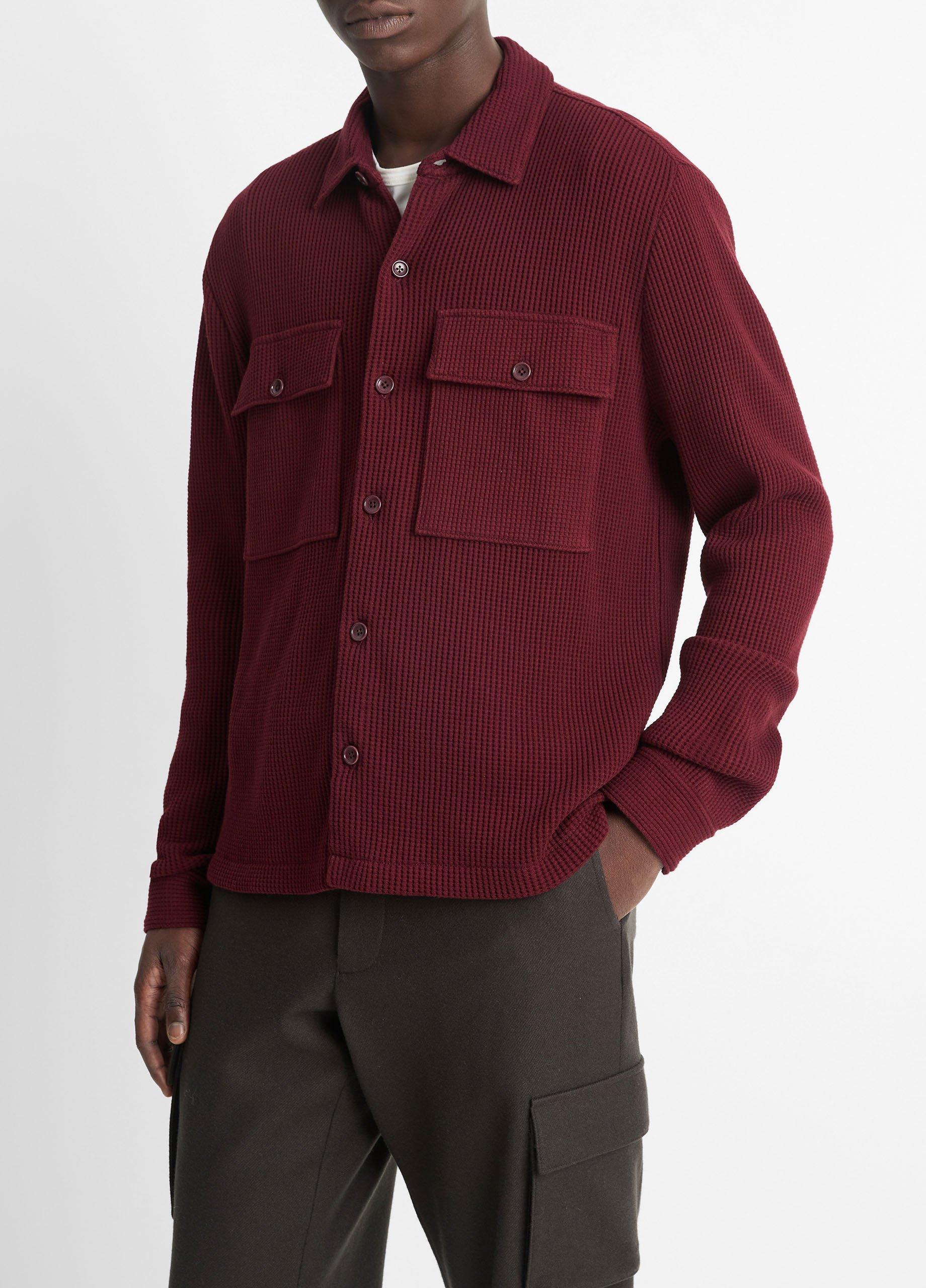 Chunky Waffle Cotton-Blend Shirt Jacket Product Image