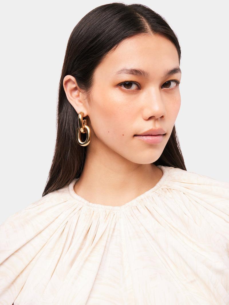 Gold Double XL Link earrings Product Image