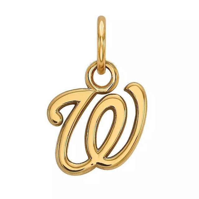 LogoArt Sterling Silver Washington Nationals Pendant, Womens 14k Gold Plated Product Image