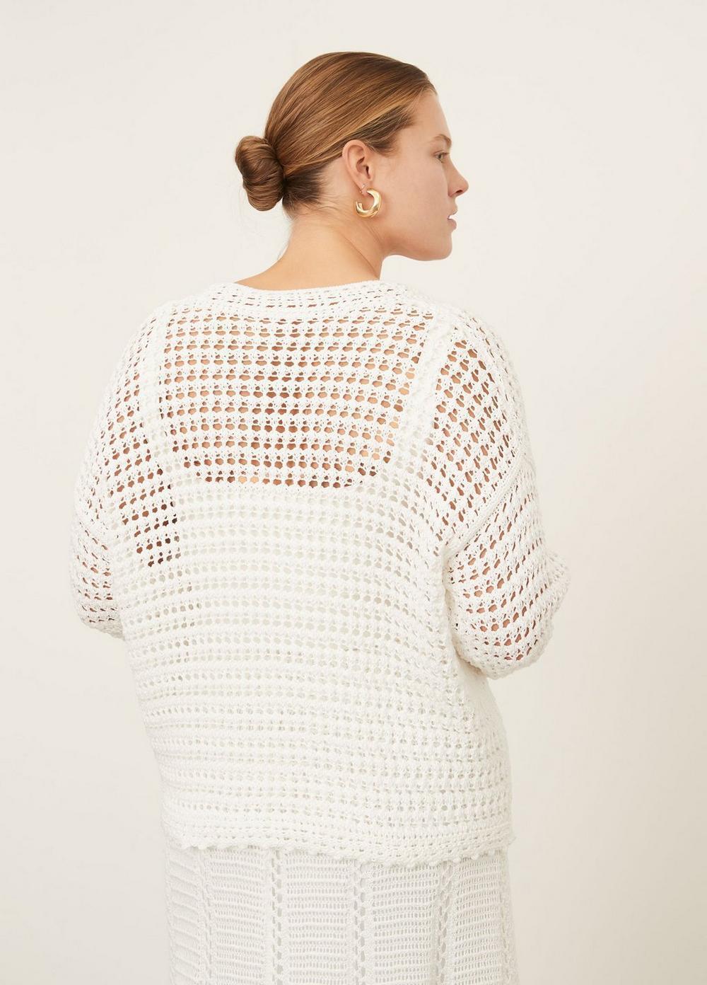 Crochet Cardigan Sweater Product Image