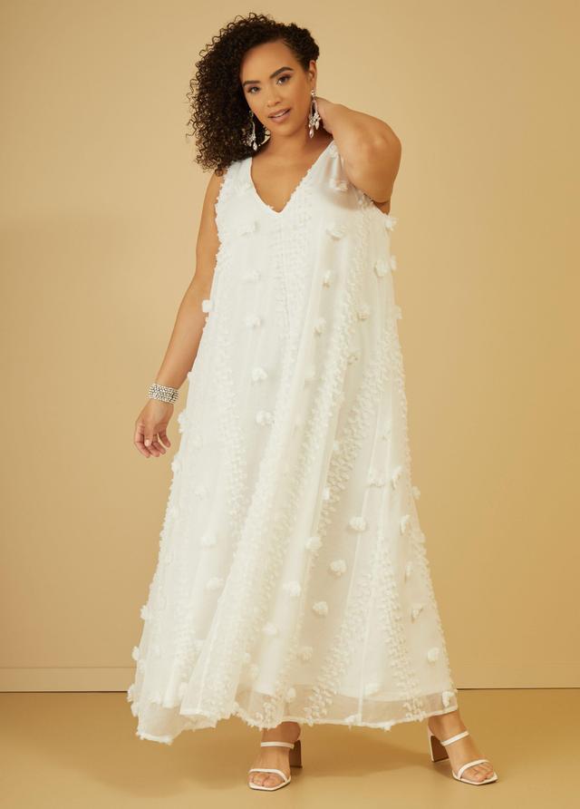 Plus Size Pompom Gauze Maxi Dress Ashley Stewart Product Image