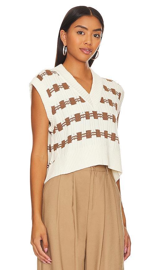 L'Academie Danelea Cropped Vest in Ivory. Size L, M, XS. Product Image