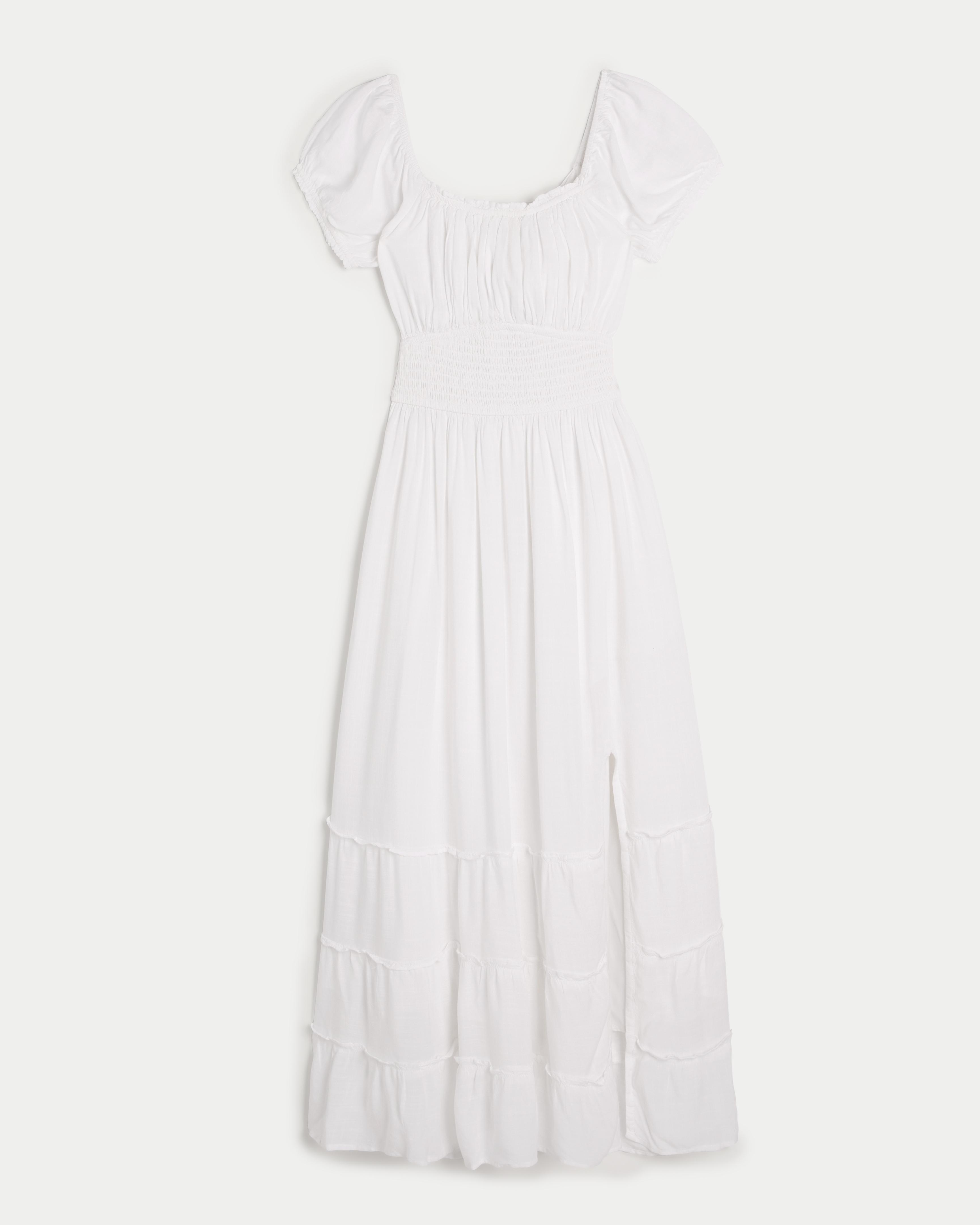 Hollister Saidie Short-Sleeve Tie-Back Midi Dress Product Image