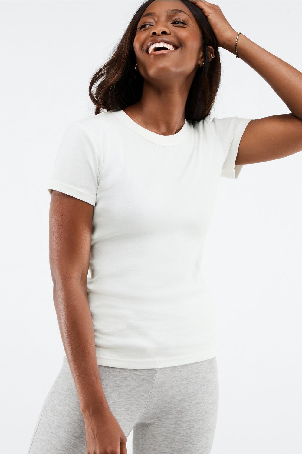 Fabletics Tinsley Short-Sleeve Tee Womens white plus Size 4X Product Image