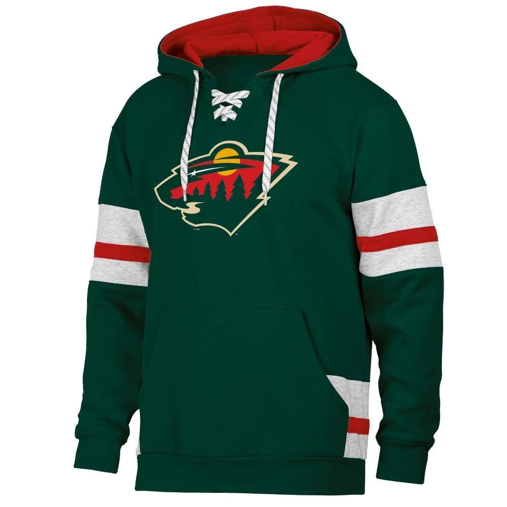 NHL Minnesota Wild Mens Long Sleeve Hooded Sweatshirt with Lace Product Image