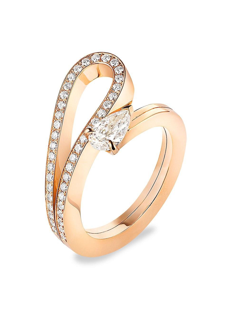 Womens Serti Invers 18K Rose Gold & Diamond Ring Product Image