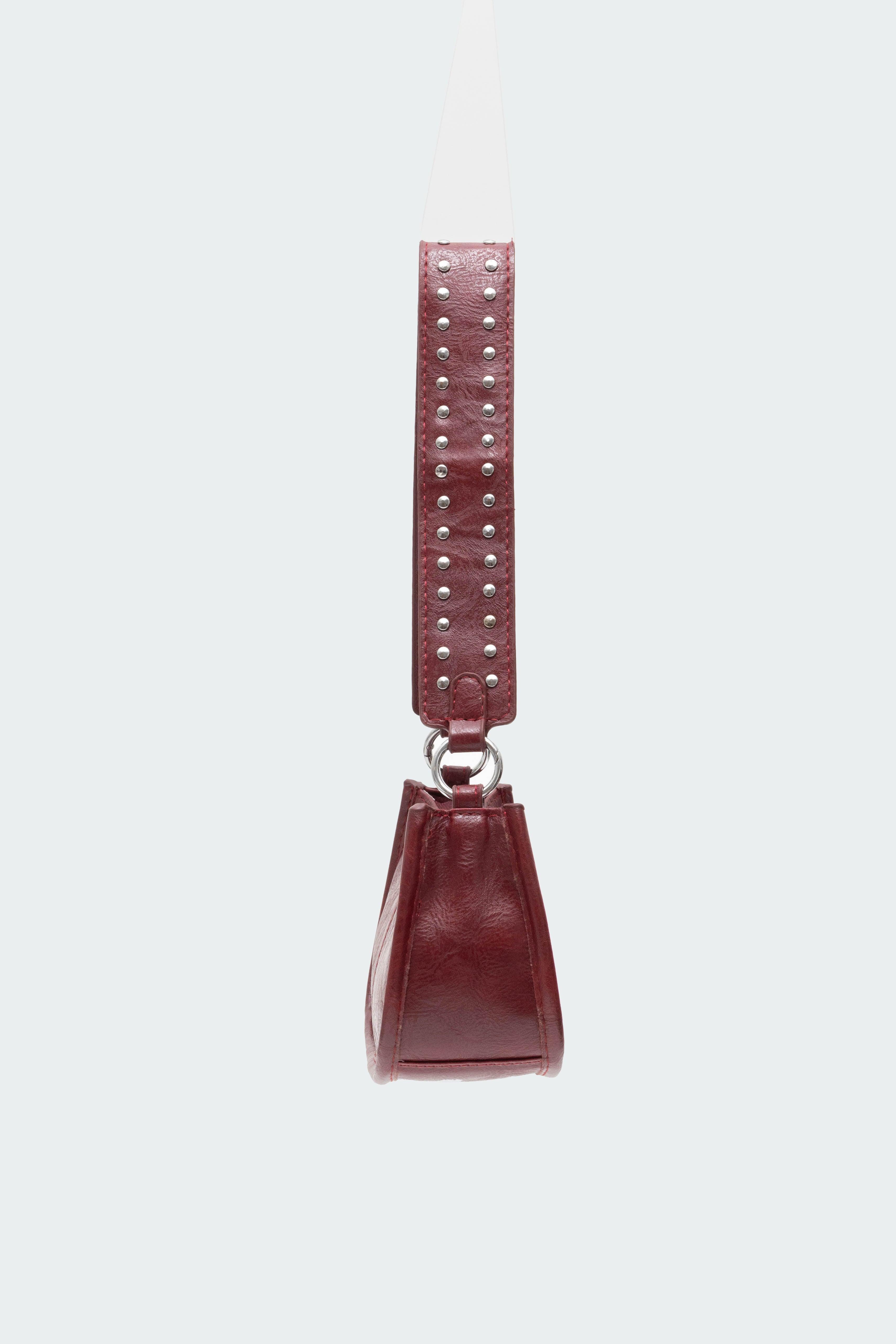 Studded Strap Faux Leather Bag Product Image