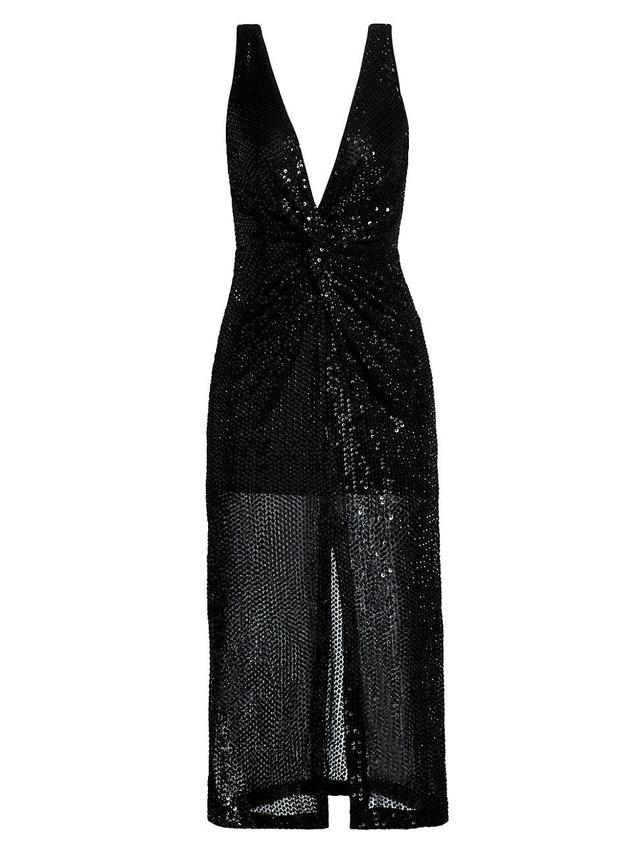 Womens Eli Sequined Sleeveless Midi-Dress Product Image