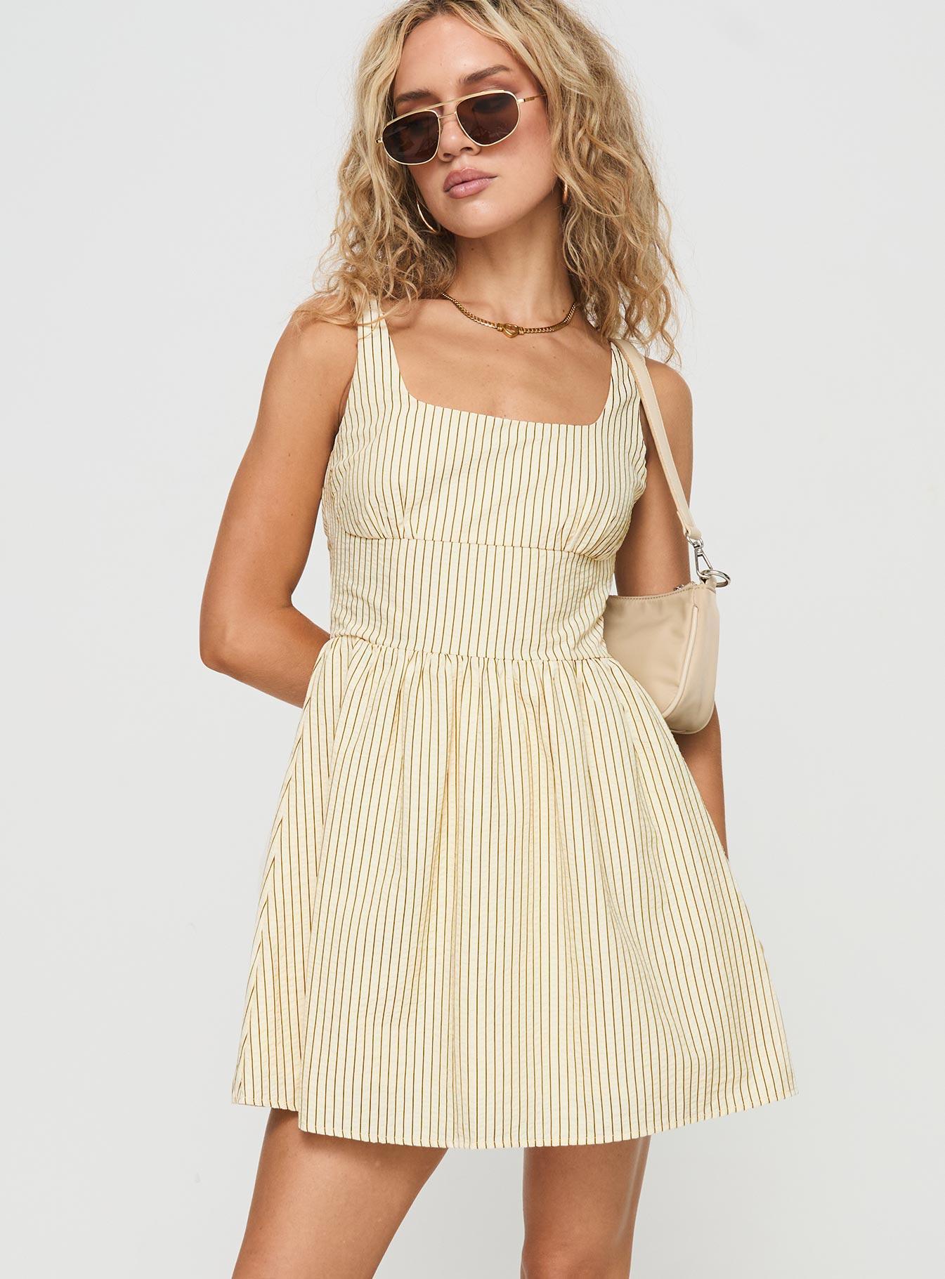 Phillipson Mini Dress Beige Stripe Product Image