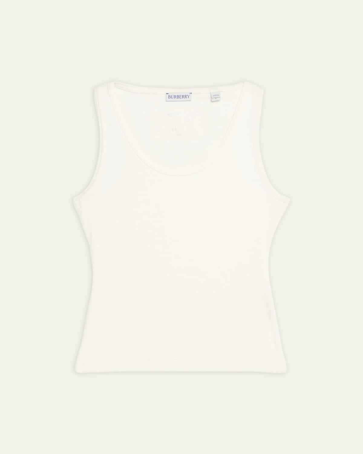 Womens Ribbed Stretch-Cotton Sleeveless Tank Product Image