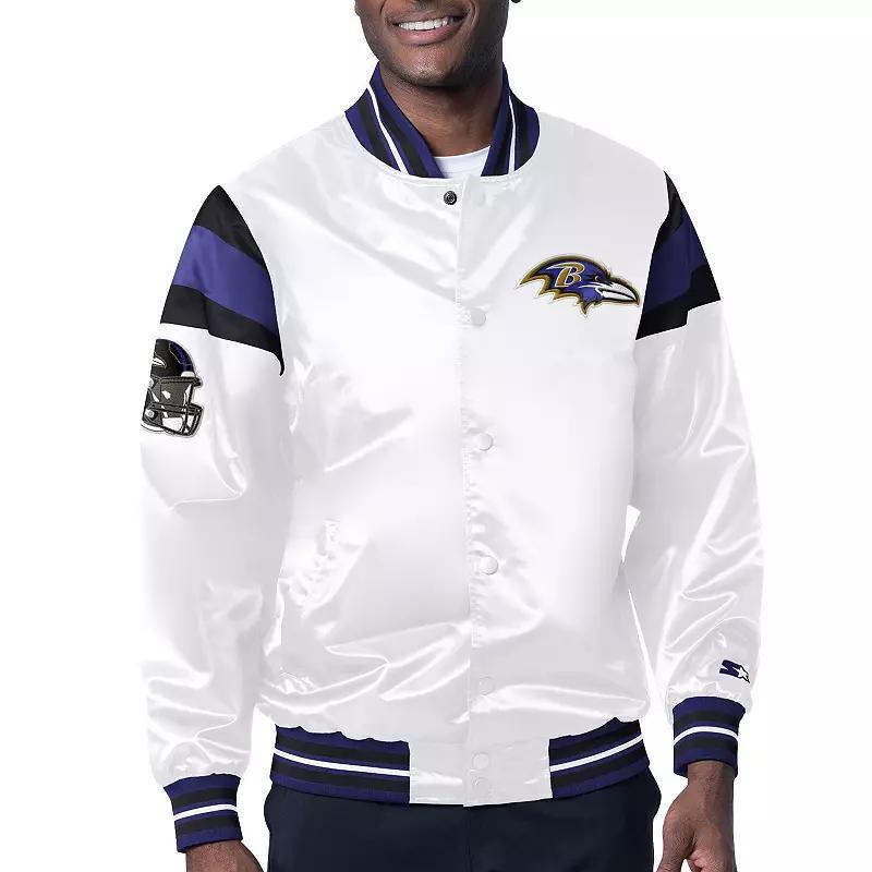 Mens Starter Baltimore Ravens Satin Full-Snap Varsity Jacket Product Image