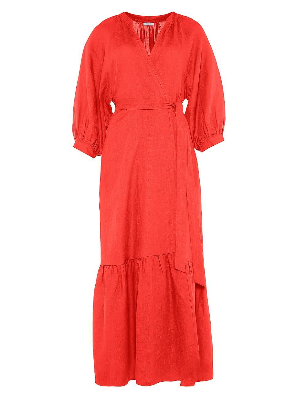 Womens Joie Linen Tie-Waist Maxi Dress Product Image