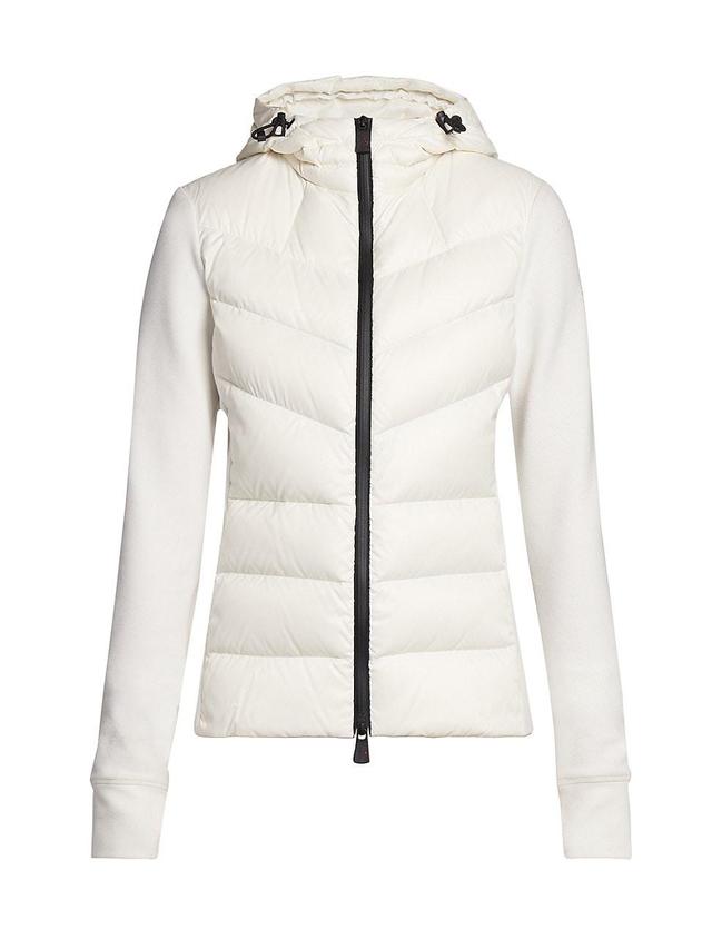 Moncler Grenoble Quilted Nylon & Stretch Fleece Hooded Cardigan Product Image