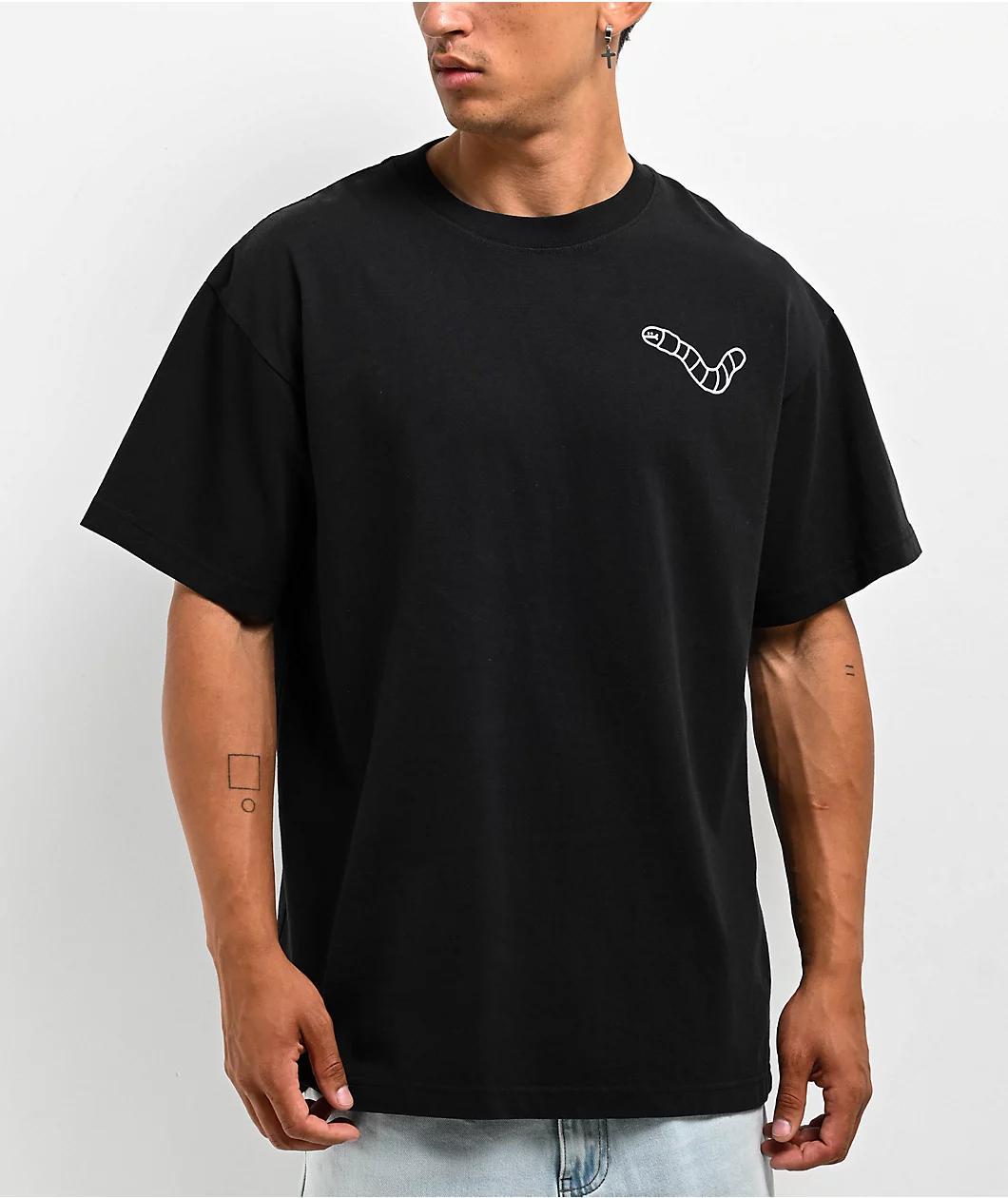 A.LAB Wanted Worm Black T-Shirt Product Image