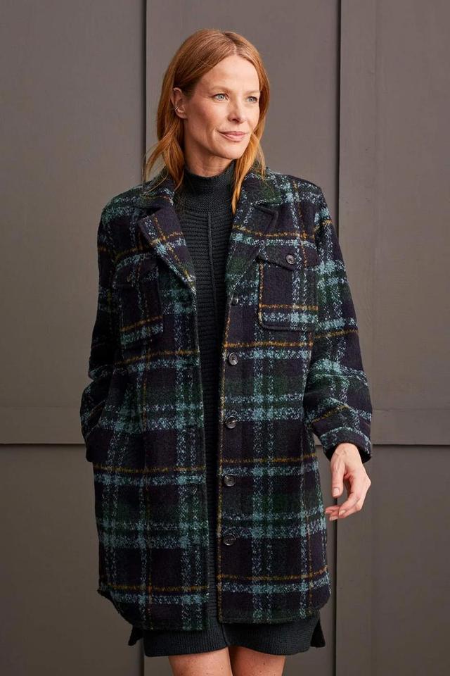 BOUCLE PLAID JACKET WITH NOTCH COLLAR Product Image