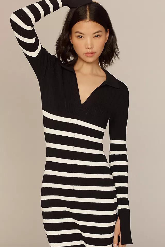 English Factory Long-Sleeve Collared Knit Midi Dress Product Image