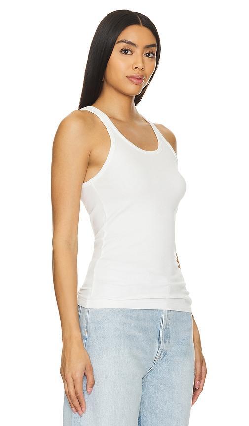 Viscose Ribbed Tank Top In White Product Image