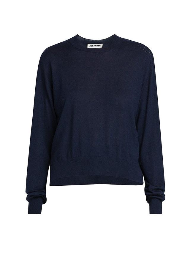 Womens Cashmere-Silk Crewneck Sweater Product Image