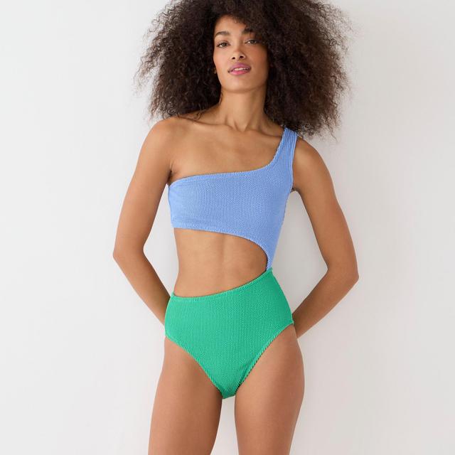 Textured one-piece swimsuit with cutouts Product Image