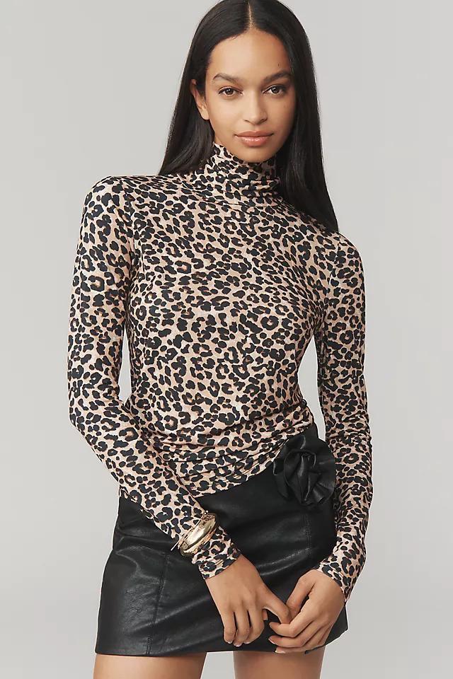 Essentiel Antwerp Going Leopard-Print Turtleneck Top Product Image