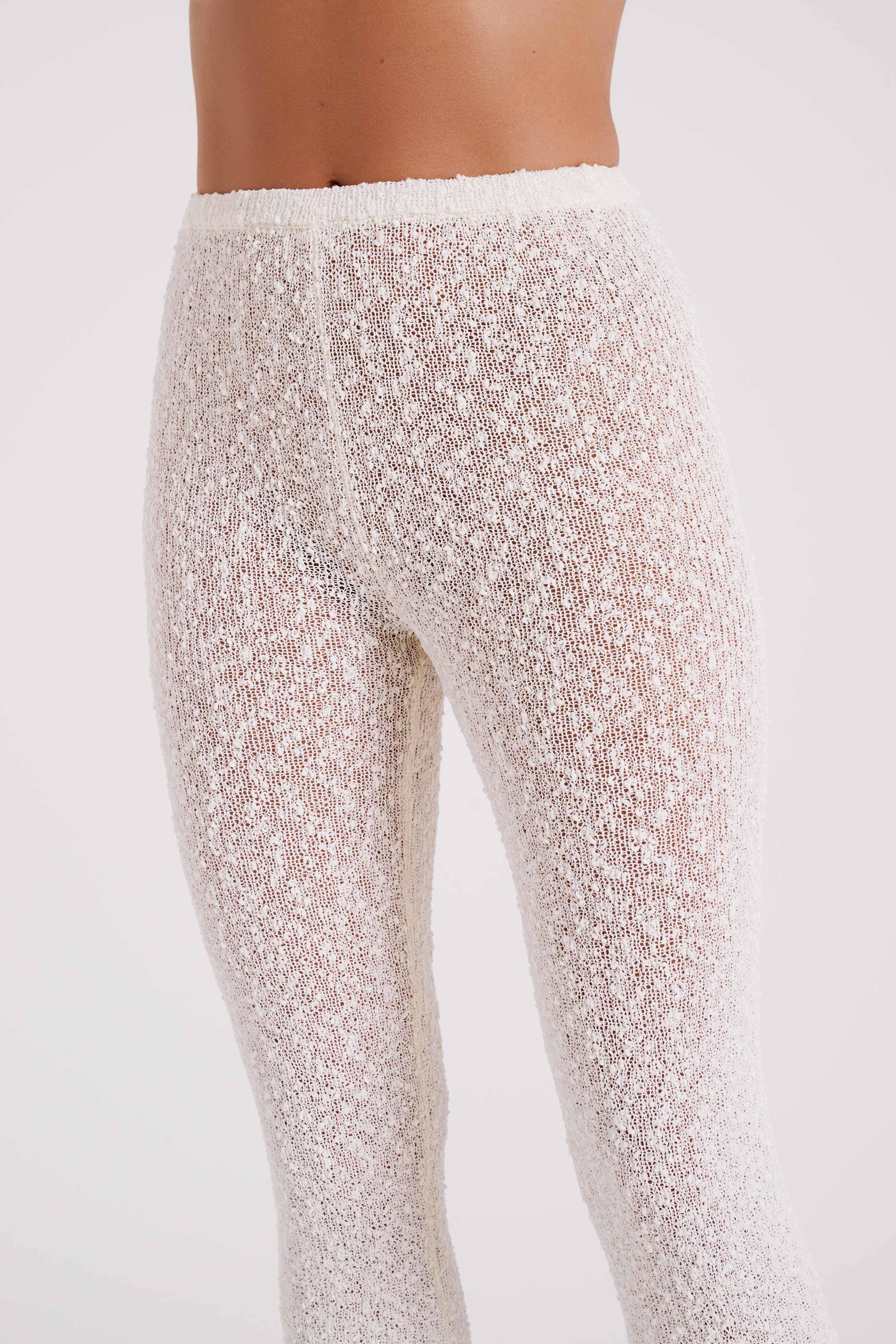 Irma Flared Boucle Pants - Cream Product Image