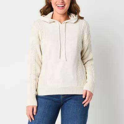 Liz Claiborne Womens Hooded Long Sleeve Pullover Sweater Product Image