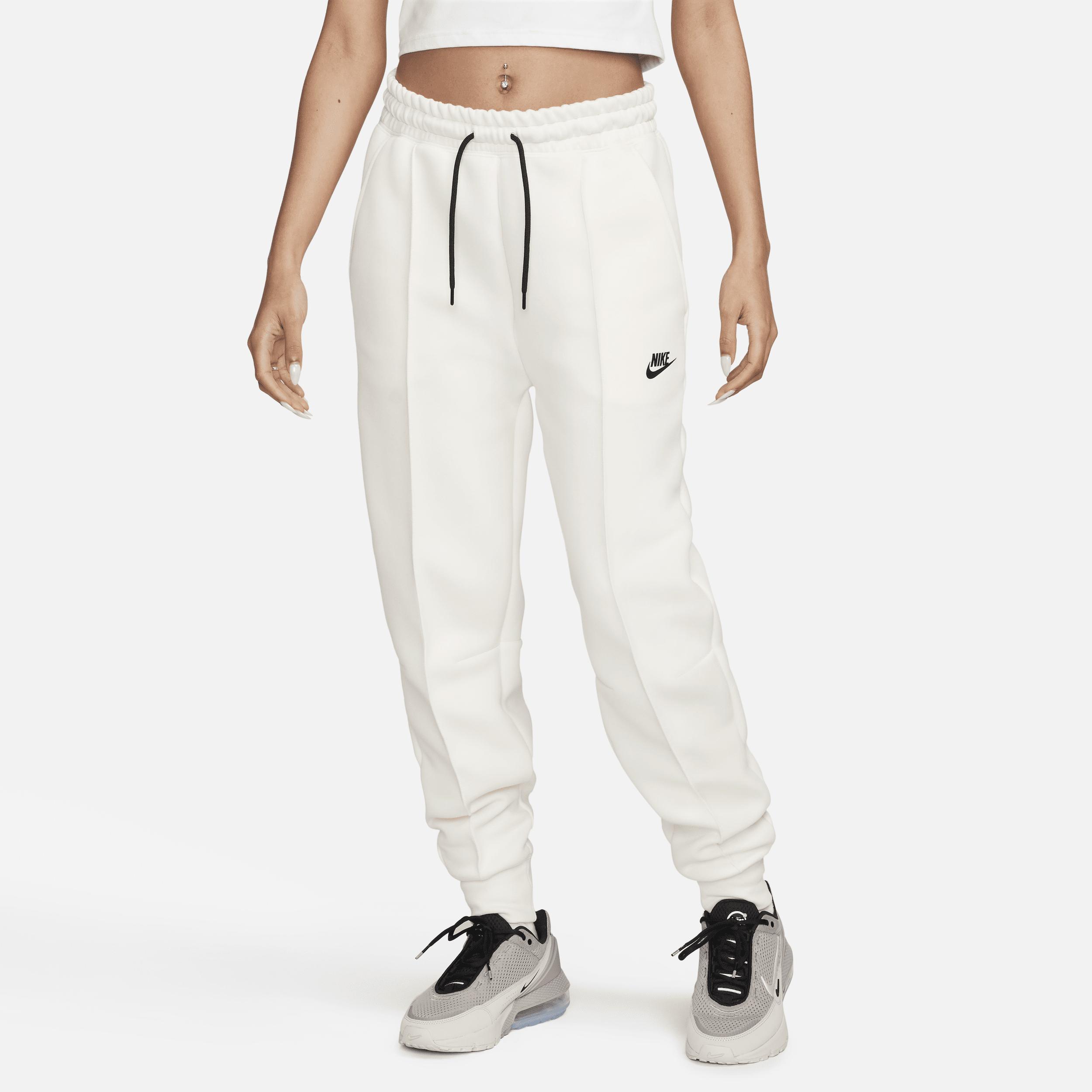 Nike Womens Nike NSW Tech Fleece MR Joggers - Womens Pale Ivory/Black Product Image