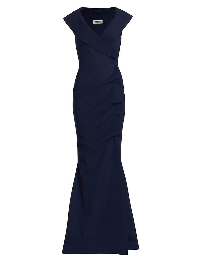 Womens Cocoon Collar Trumpet Gown Product Image