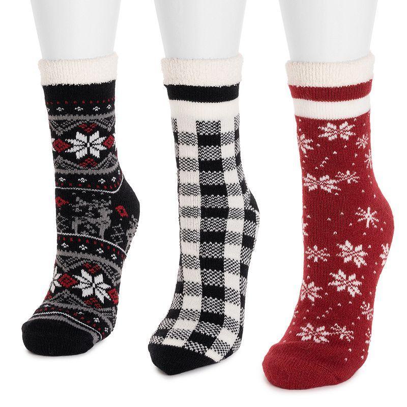 Womens MUK LUKS 3-Pair 2 Layer Quarter Socks Product Image