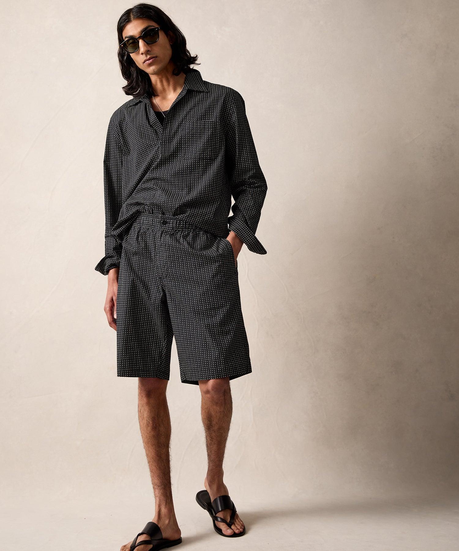 11" Japanese Relaxed Short in Black Dot Product Image