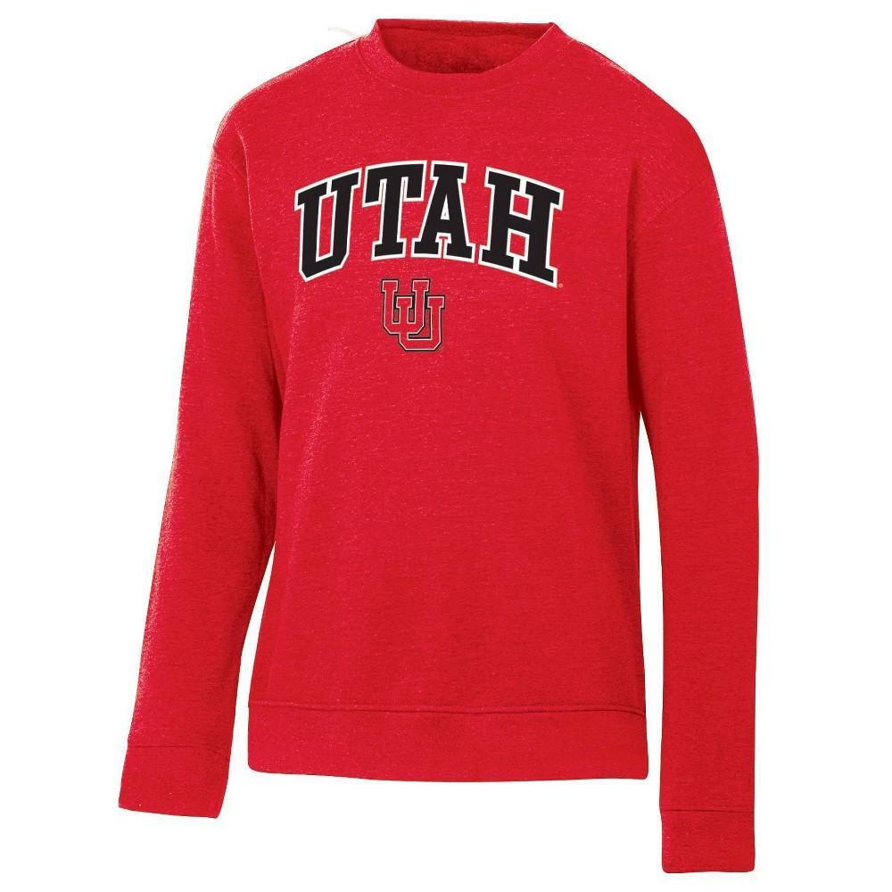 NCAA Utah Utes Mens Heathered Crew Neck Fleece Sweatshirt Product Image