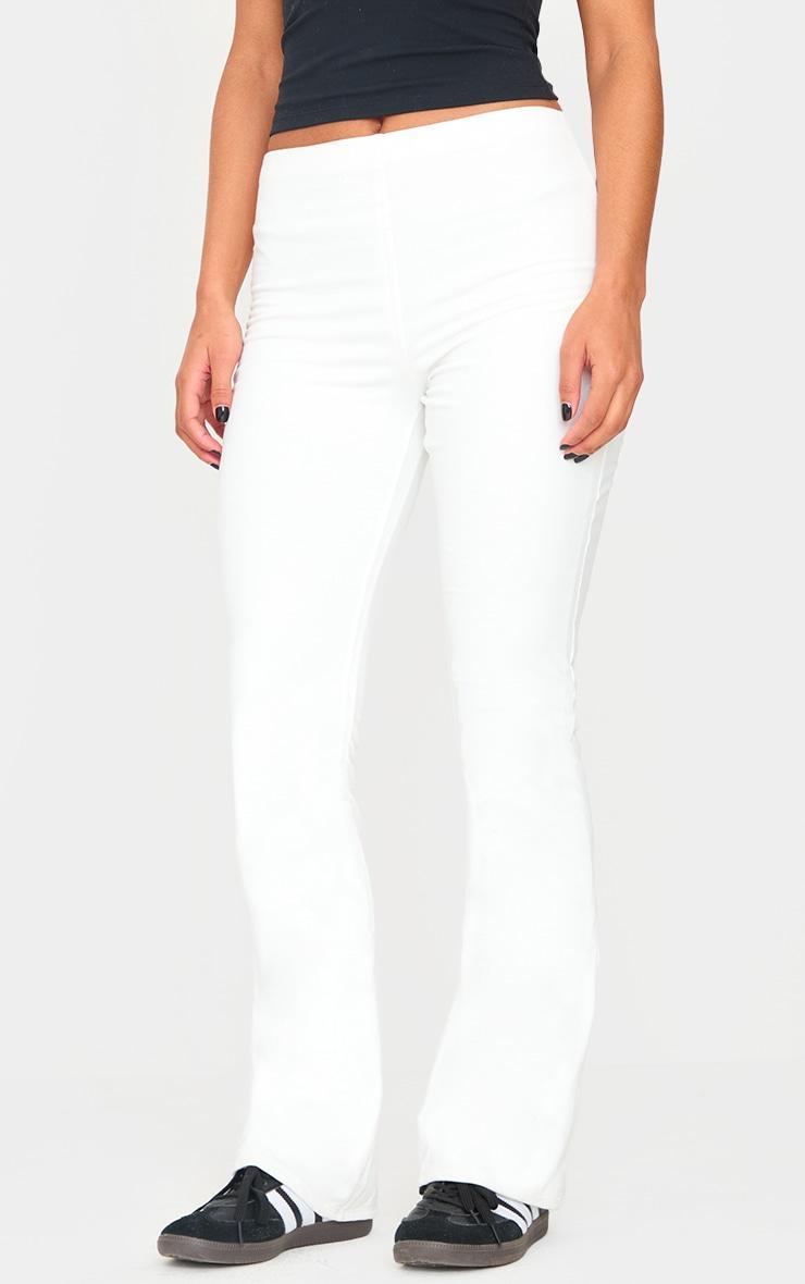 Cream Double Contour Jersey Flared Pants Product Image