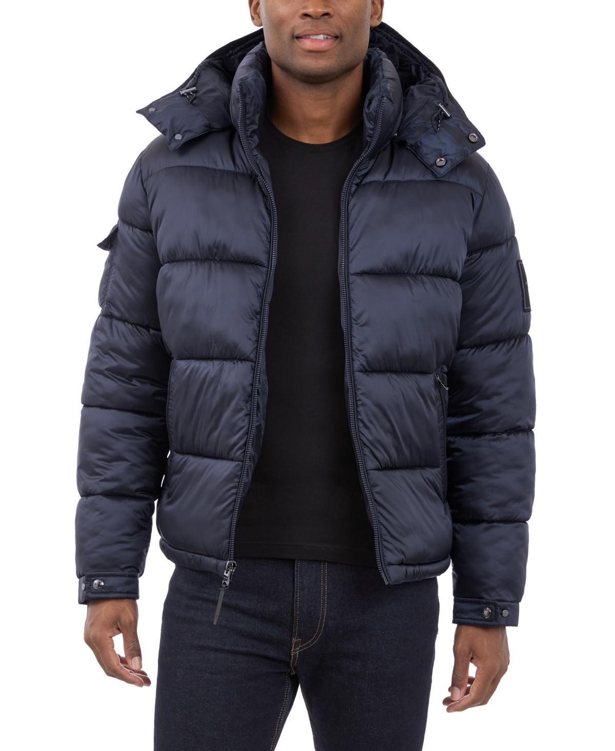 Michael Kors Mens Heavyweight Metallic Finish Hooded Puffer Jacket Product Image