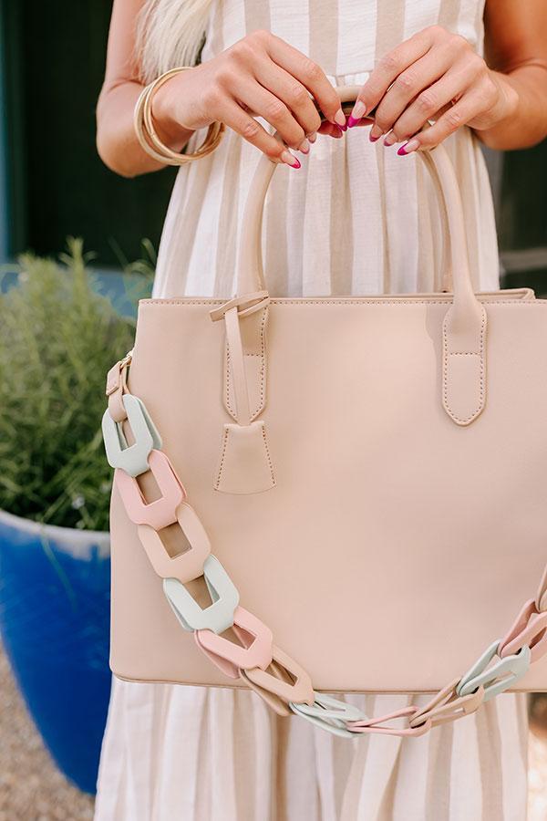 Uptown Cafe Faux Leather Tote in Iced Latte Product Image