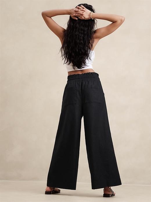 Hemp-Cotton Wide-Leg Paperbag Pant Product Image