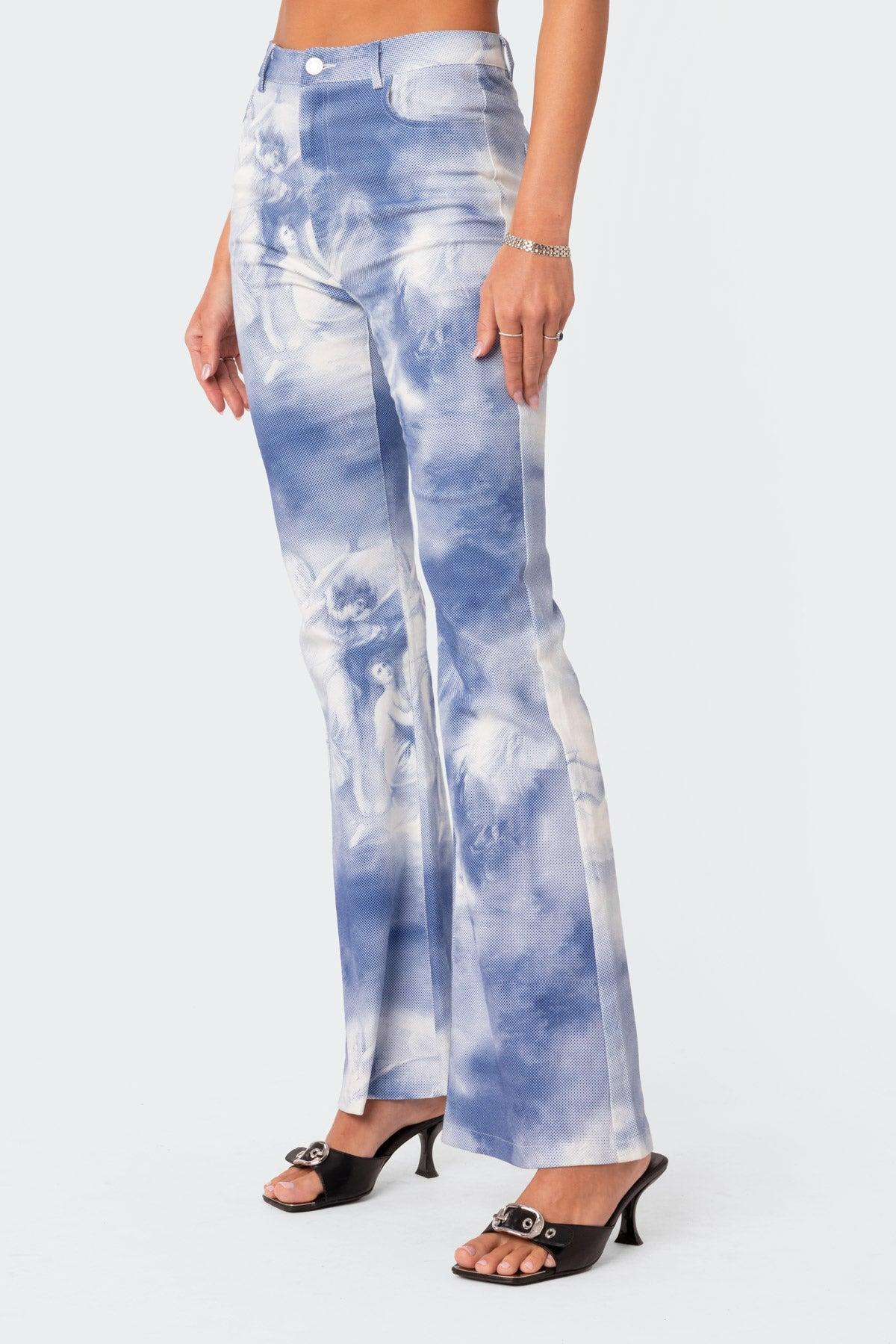 Saint Printed Flared Jeans Product Image