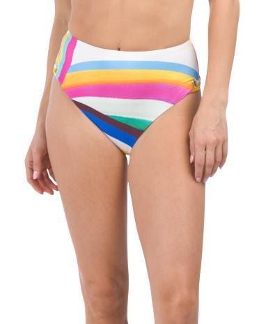 Rainbow High Waist Hile Swimsuit Bottom for Women | Spandex/Nylon Product Image