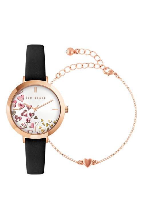 Ted Baker London Ammy Hearts Leather Strap Watch & Bracelet Set, 34mm Product Image