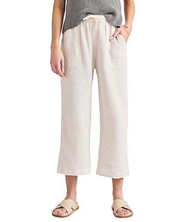 Splendid Adele Drawstring Gauze Cropped Relaxed Wide Leg Pants Product Image